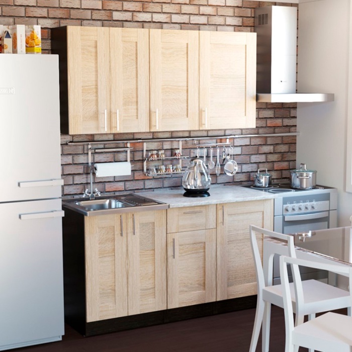 Кухонный гарнитур прямой «Ника нормал», 1500 мм, цвет дуб сонома