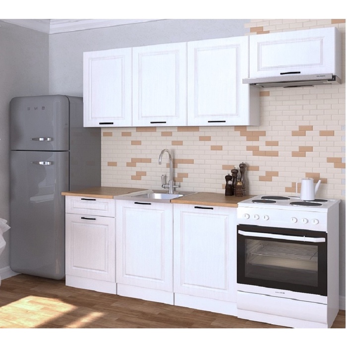 Кухонный гарнитур прямой «Вегас 13» 2100 мм, цвет белый