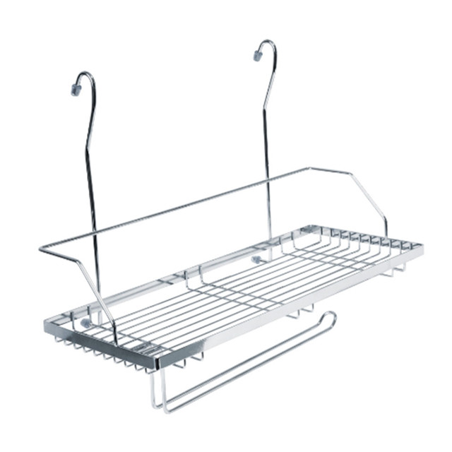 полка одноярусная для рейлинга с держателем для полотенца TODELIA 395х220х340мм хром