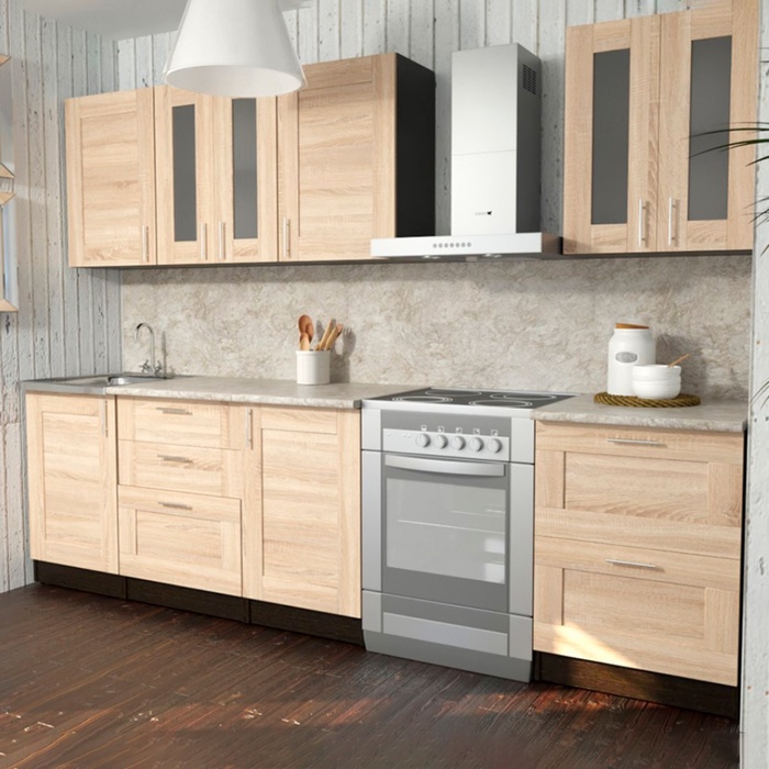 Кухонный гарнитур прямой «Ника компакт», 2200 мм, цвет дуб сонома