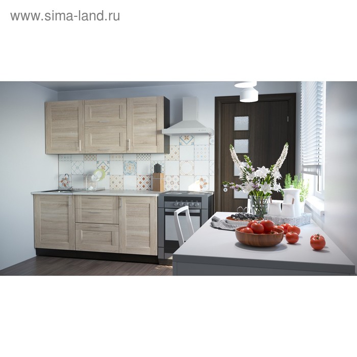 Кухонный гарнитур прямой «Ника экстра», 1700 мм, цвет дуб сонома