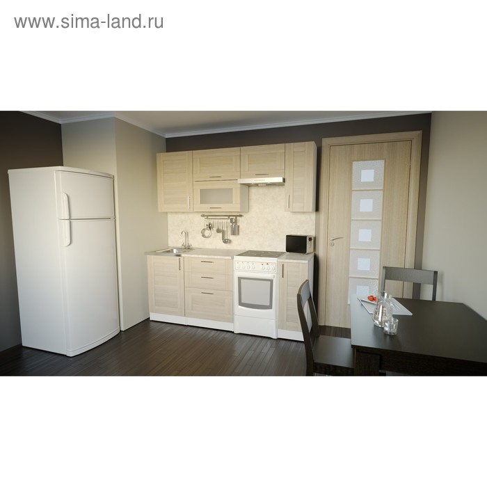Кухонный гарнитур прямой «Лира ультра», 2000 мм, цвет ясень шимо светлый