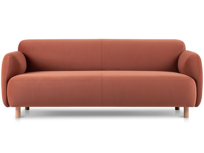 Диван прямой Пайпел-3 Велюр Терракотовый