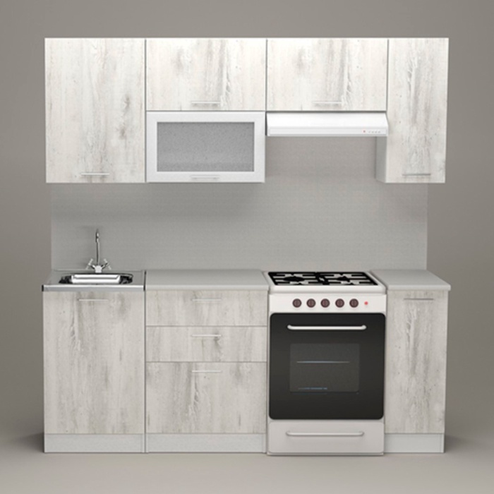 Кухонный гарнитур «Алина ультра», 2000 мм, цвет пайн белый