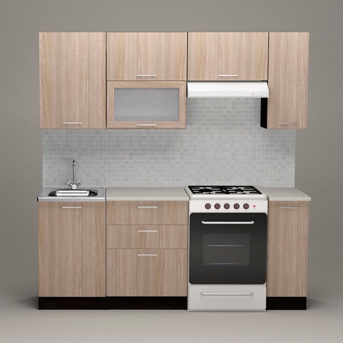 Кухонный гарнитур «Светлана ультра», 2000×1570 мм, цвет ясень шимо светлый/венге